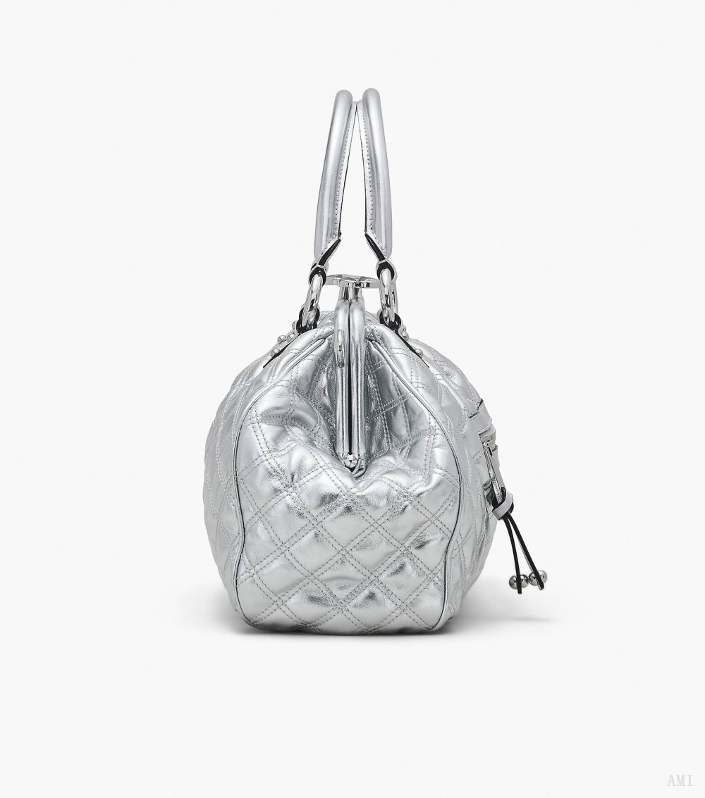 Re-Edition Quilted Metallic Leather Stam Bag