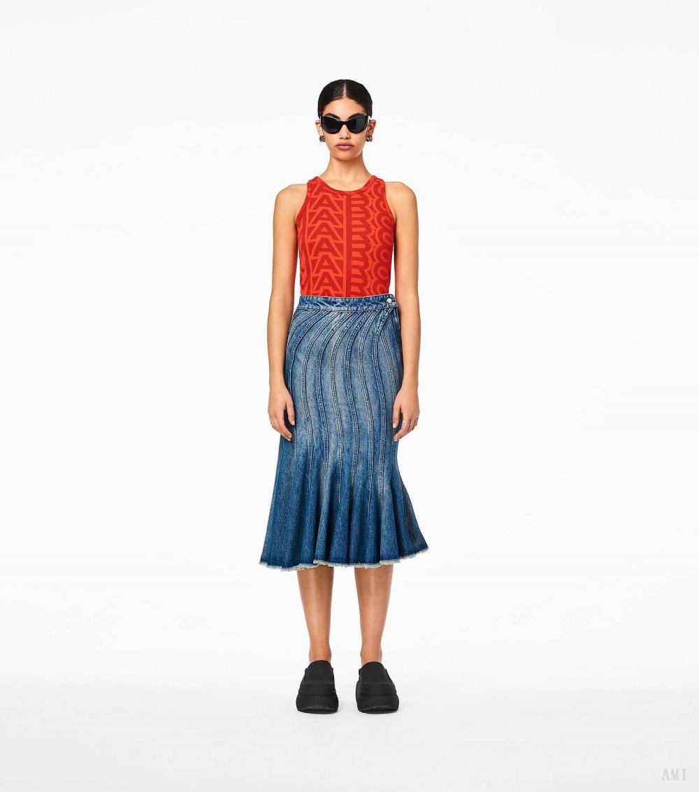 The Wave Denim Skirt